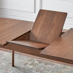 5pc Wave Rectangular Dining Set Walnut/Blue - Buylateral -Buylateral GUEST 098a015b ca74 43d6 89b4 947fd93ae60f