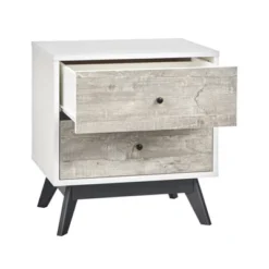 Crislana Mid-Century Nightstand White/Weathered Gray - Buylateral -Buylateral GUEST 0c0a4c70 c2cf 4441 bcad 08f32d29bbb7