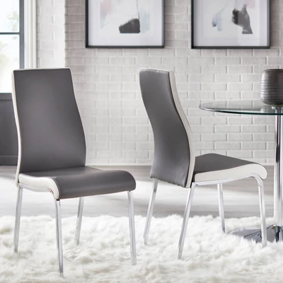 Set Of 2 Nora Contemporary Dining Chairs Gray/White - Buylateral 1 Set Of 2 Nora Contemporary Dining Chairs Gray/White - Buylateral