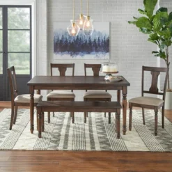 6pc Burntwood Dining Set With Bench - Buylateral 19 6pc Burntwood Dining Set With Bench - Buylateral -Buylateral GUEST 2b1efc81 4126 4d86 96cf 6fb78f237557