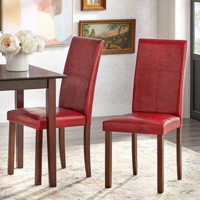3pc Newark Parson Dining Set Walnut/Red - Buylateral 3 3pc Newark Parson Dining Set Walnut/Red - Buylateral - Image 3