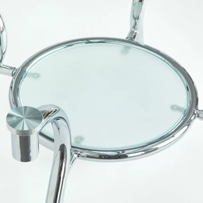 5pc Itza Round Glass Top And Chrome Base Dining Set - Buylateral 4 5pc Itza Round Glass Top And Chrome Base Dining Set - Buylateral - Image 4