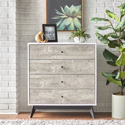 Crislana 4 Drawer Chest White/Weathered Gray - Buylateral 1 Crislana 4 Drawer Chest White/Weathered Gray - Buylateral
