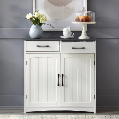 Dalton 2 Door Buffet Cabinet White/Charcoal Gray - Buylateral 3 Dalton 2 Door Buffet Cabinet White/Charcoal Gray - Buylateral - Image 3