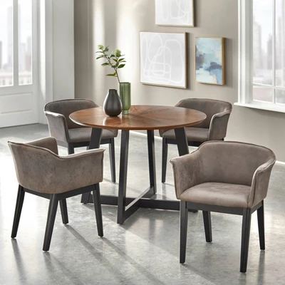 Set Of 2 Jonas Dining Arm Chairs Gray/Black - Buylateral 2 Set Of 2 Jonas Dining Arm Chairs Gray/Black - Buylateral - Image 2