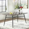 7pc Milo Rectangular Wood With Metal Fram Dining Set Black/Espresso Brown - Buylateral