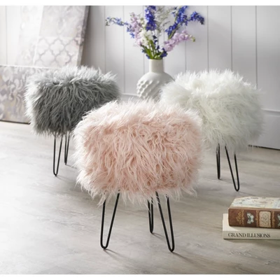 Patrice Faux Fur Stool - Buylateral 2 Patrice Faux Fur Stool - Buylateral - Image 2