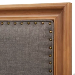 Queen Shaye Upholstered And Rustic Wood Bed - Buylateral -Buylateral GUEST 5767725f e894 45c1 986f 7a6cfa64bc0b