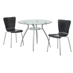3pc Itza Round Glass Top And Chrome Base Dining Set - Buylateral 16 3pc Itza Round Glass Top And Chrome Base Dining Set - Buylateral -Buylateral GUEST 58c5995a 03c6 466d a83c c18c5f3d4499