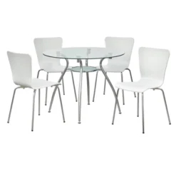 5pc Itza Round Glass Top And Chrome Base Dining Set - Buylateral 20 5pc Itza Round Glass Top And Chrome Base Dining Set - Buylateral -Buylateral GUEST 60c1fb40 6b57 4906 b27a 9683312252bf