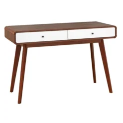 Cassie Writing Desk White/Walnut - Buylateral -Buylateral GUEST 60c29bb7 53cd 4e40 a9a7 ff6e2a7f906f