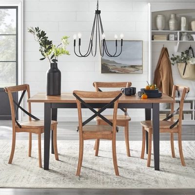 5pc Norwich Dining Set Black/Driftwood - Buylateral 1 5pc Norwich Dining Set Black/Driftwood - Buylateral