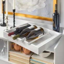 Dublin Bar Cabinet With Sliding Glass Doors White - Buylateral -Buylateral GUEST 6f310c90 c127 4a52 af19 e5944967219b