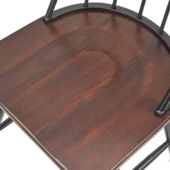 Set Of 2 Milo Windsor Metal With Wood Seat Dining Chairs Black/Espresso Brown - Buylateral -Buylateral GUEST 7e956ac6 1f8e 4b5a b05e cefd0c99611c