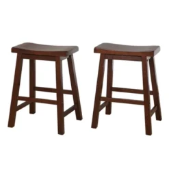 Set Of 2 24" Belfast Saddle Stools - Buylateral -Buylateral GUEST 846f2fb6 22e9 4443 88c0 c2dc5db6087c