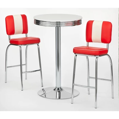 3pc Raleigh Retro Bar Height Pub Dining Set - Buylateral 7 3pc Raleigh Retro Bar Height Pub Dining Set - Buylateral - Image 7