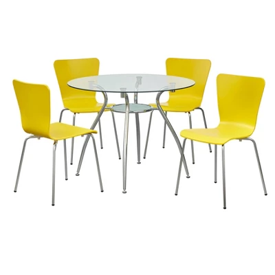 5pc Itza Round Glass Top And Chrome Base Dining Set - Buylateral 11 5pc Itza Round Glass Top And Chrome Base Dining Set - Buylateral - Image 11