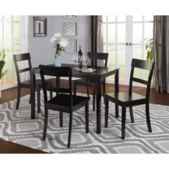 5pc Beverly Dining Set Black - Buylateral