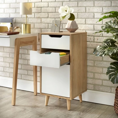 Este 3 Drawer Filing Cabinet Natural/White - Buylateral 2 Este 3 Drawer Filing Cabinet Natural/White - Buylateral - Image 2