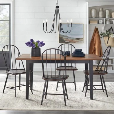 5pc Sheffield Dining Set Black/Driftwood - Buylateral 1 5pc Sheffield Dining Set Black/Driftwood - Buylateral