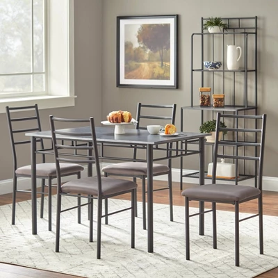 5pc Liv Rectangular Dining Set Black/Gray - Buylateral 1 5pc Liv Rectangular Dining Set Black/Gray - Buylateral