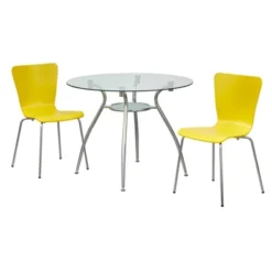 3pc Itza Round Glass Top And Chrome Base Dining Set - Buylateral 21 3pc Itza Round Glass Top And Chrome Base Dining Set - Buylateral -Buylateral GUEST aa0a19a0 cc3e 4407 baef 87707d01a68d