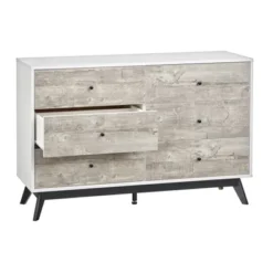 Crislana Mid-Century Modern 6 Drawer Dresser Gray/White - Buylateral -Buylateral GUEST ad57d33a 7e14 4c8f b83f 54b86f6bff8a
