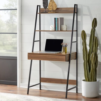 Denton Ladder Desk Walnut/Black - Buylateral 1 Denton Ladder Desk Walnut/Black - Buylateral