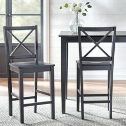 Set Of 2 30" Virginia Cross Back Chairs - Buylateral -Buylateral GUEST ba159a75 7125 4b85 884b a1903368aca1