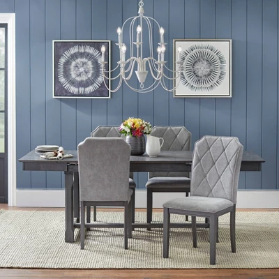 Riga Expandable Dining Set Gray - Buylateral 1 Riga Expandable Dining Set Gray - Buylateral