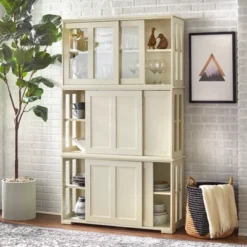Pacific Stackable Cabinet With Sliding Glass Doors Walnut - Buylateral -Buylateral GUEST ce57ff6e da8e 40c0 9bc4 14b76df881af 1