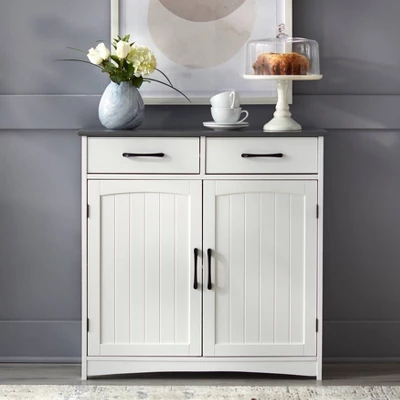 Dalton 2 Door Buffet Cabinet White/Charcoal Gray - Buylateral 1 Dalton 2 Door Buffet Cabinet White/Charcoal Gray - Buylateral