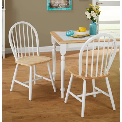 3pc Chester Tile Top Dining Set White/Natural - Buylateral 3 3pc Chester Tile Top Dining Set White/Natural - Buylateral - Image 3