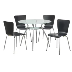 5pc Itza Round Glass Top And Chrome Base Dining Set - Buylateral 16 5pc Itza Round Glass Top And Chrome Base Dining Set - Buylateral -Buylateral GUEST e81d2db8 a0c8 4876 ae51 87fa0776bb00