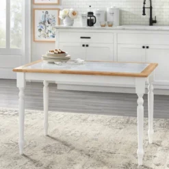 Tara Tile Top Dining Table White/Natural - Buylateral