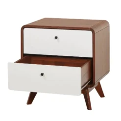 Cassie Mid-Century Modern Nightstand Walnut/White - Buylateral -Buylateral GUEST f8cba587 a7ec 4bce b82f 10508a836b8b